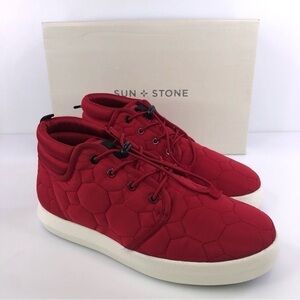 Sun + Stone Red Quilted Chukka Boots men’s size 8